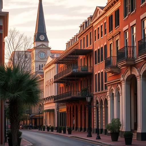The historic Savannah Historic District, Georgia, with Victorian architecture